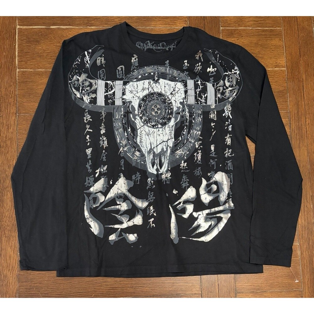 Key Closet Y2K Shirt Mens XL Ram Skull Grunge Art Tee Los Angeles Streetwear New